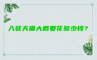 2021年入驻天猫大概要花多少钱?
